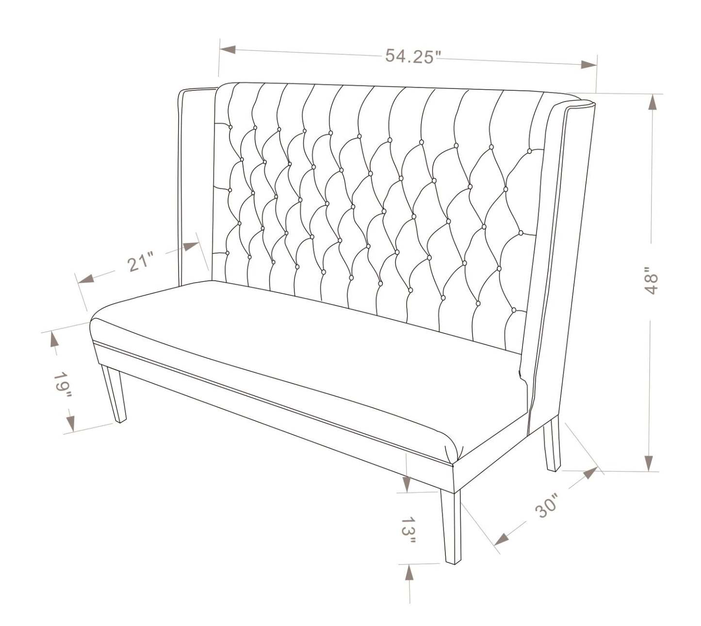Ariel 30.5 Wing Back Hall Bench - Bleu|Banc d'entrée à oreilles Ariel de 30,5 po - bleu
