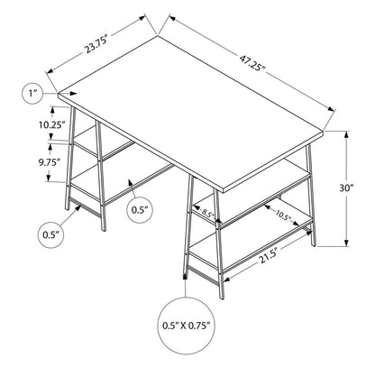Bureau Jonnie 47.25 avec pieds style chevalet - Brun|Bureau Jonnie de 47,25 po avec pattes de type chevalet - brun
