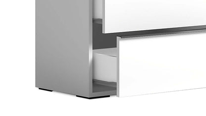 Table de nuit Raia à 2 tiroirs - Fabriquée en Italie, 24 L x 22 H, Moderne - Blanc | Table de nuit Raia à 2 tiroirs - fabriquée en Italie, 24 po (L) x 22 po (H), moderne - blanche