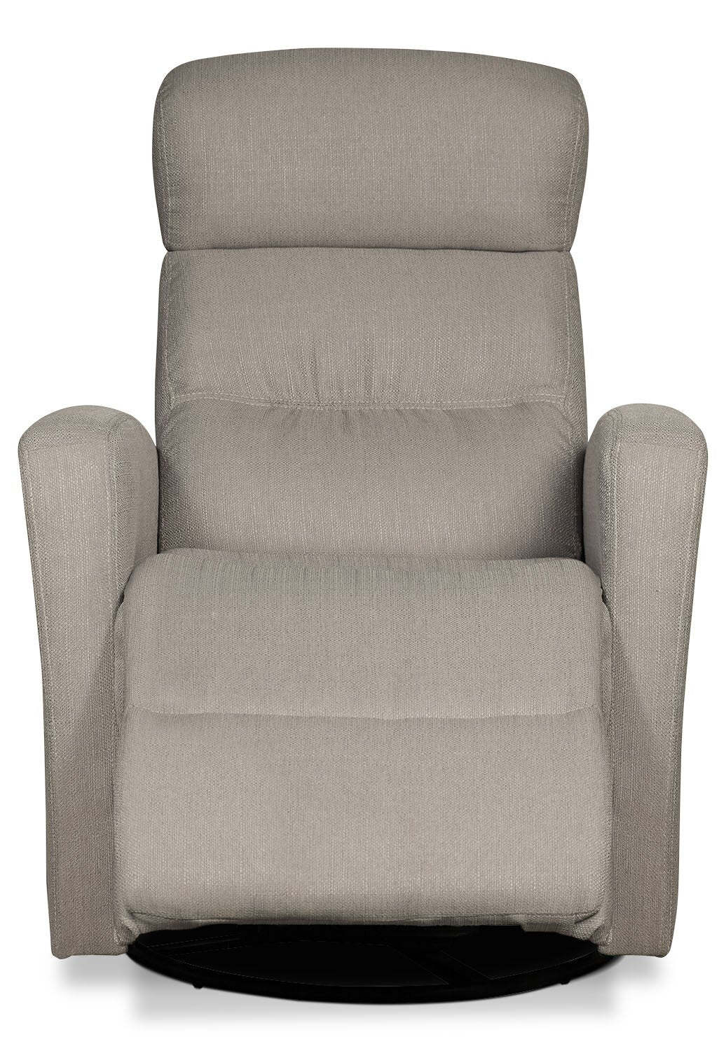 Fauteuil inclinable et berçant pivotant en tissu d'apparence lin Penny 29.1 - Taupe | Fauteuil berçant, pivotant et inclinable Penny de 29,1 po en tissu d'apparence lin - taupe