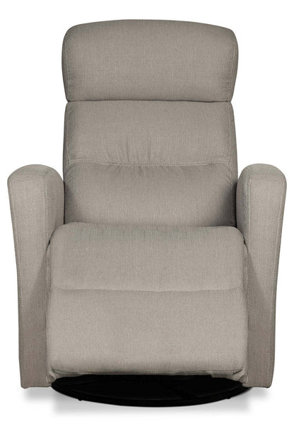 Fauteuil inclinable et berçant pivotant en tissu d'apparence lin Penny 29.1 - Taupe | Fauteuil berçant, pivotant et inclinable Penny de 29,1 po en tissu d'apparence lin - taupe