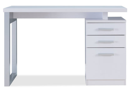 Bureau réversible Oscar 47 à 3 tiroirs - Blanc|Bureau réversible Oscar de 47 po à 3 tiroirs - blanc