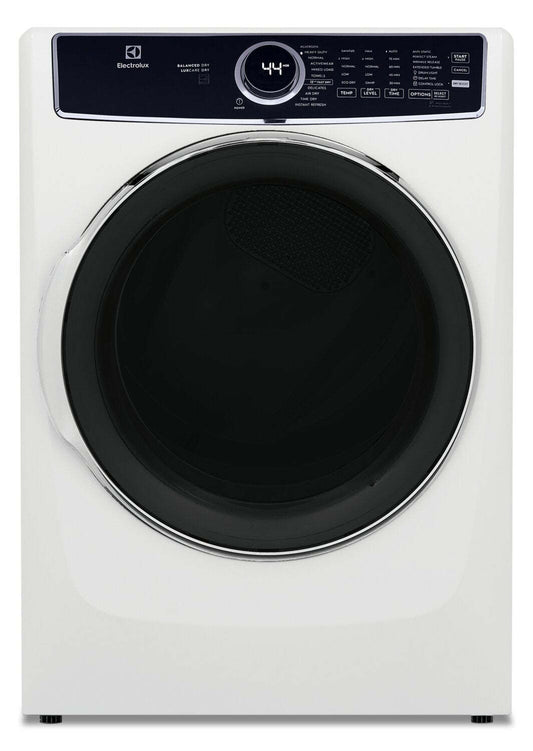 Sécheuse électrique Electrolux de 8 pi³ avec vapeur - blanche - superposable - ELFE763CAW | Electrolux 8 Cu. Ft. Electric Dryer with Steam - White - Stackable - ELFE763CAW