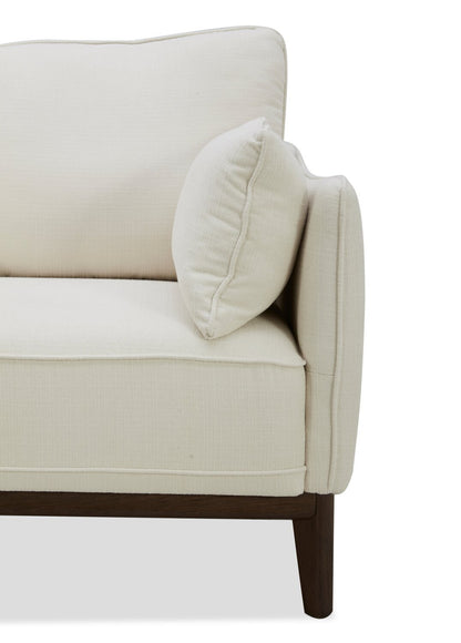 Cindy Crawford Home Gena 78,7 canapé de taille condo en tissu d'apparence lin avec coussins de dossier amovibles - blanc coton