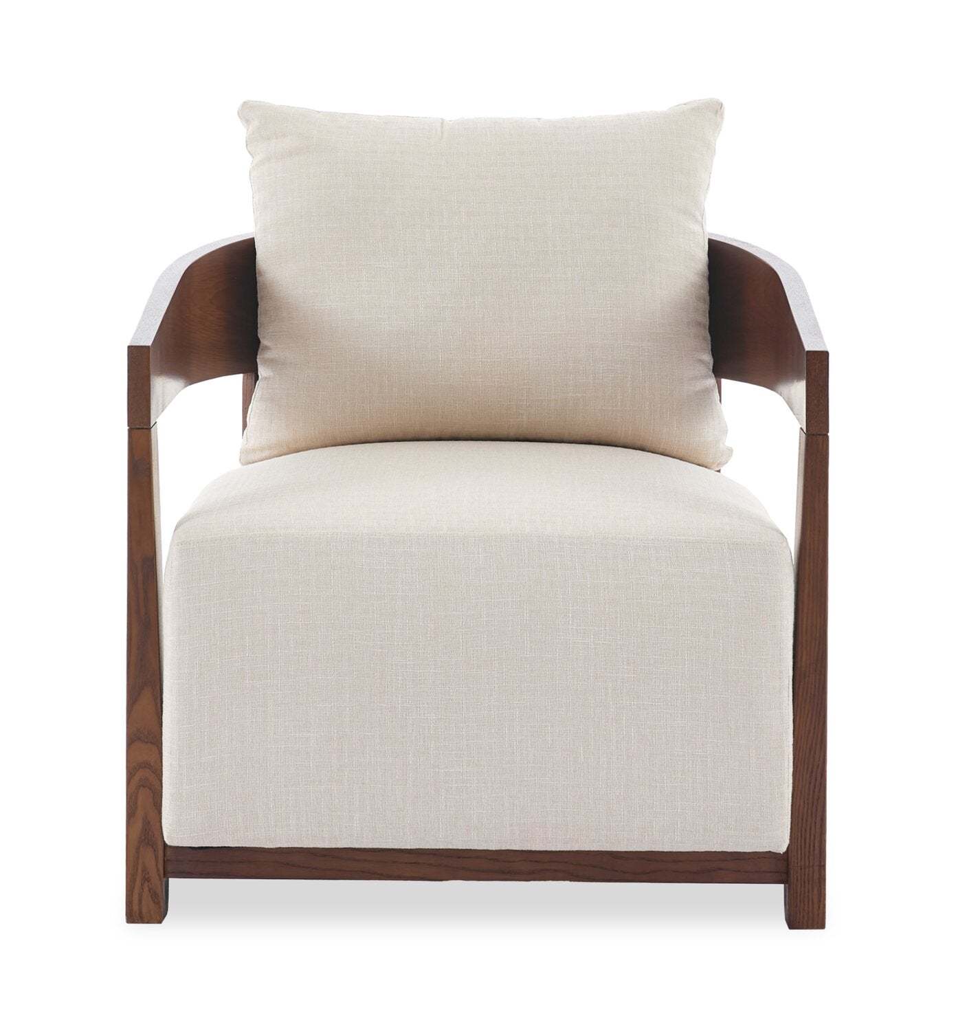 Amor 28.54 Chaise d'appoint en tissu avec accoudoirs et pieds en bois - Taupe | Fauteuil d'appoint Amor 28,54 po en tissu avec accoudoirs et pattes en bois - taupe