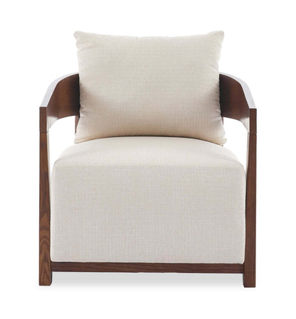 Amor 28.54 Chaise d'appoint en tissu avec accoudoirs et pieds en bois - Taupe | Fauteuil d'appoint Amor 28,54 po en tissu avec accoudoirs et pattes en bois - taupe