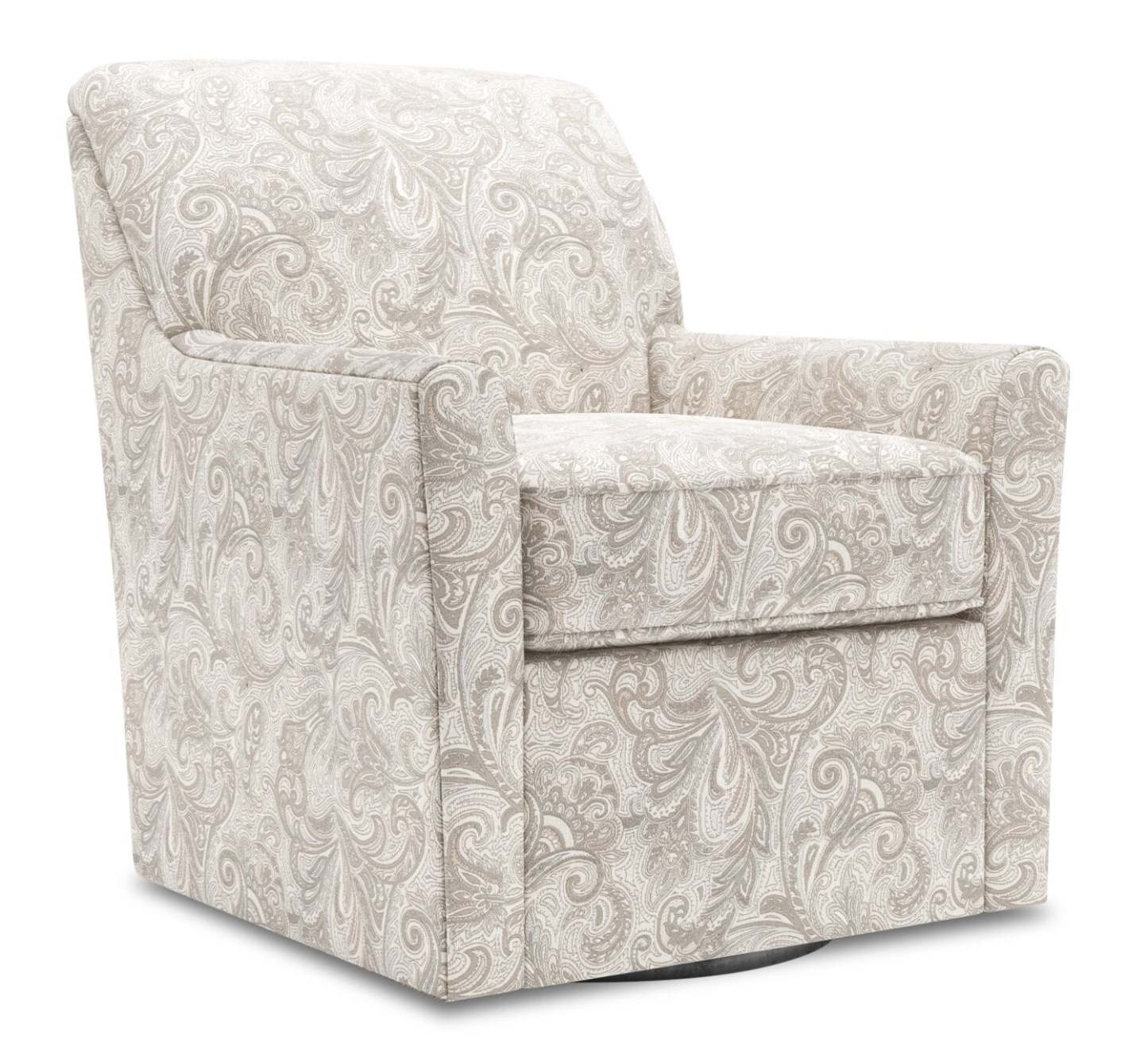 Fauteuil d'appoint pivotant personnalisable Sofa Lab de 31 po fabriqué au Canada en tissu - Dove multicolore | SWIV1825