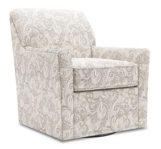 Fauteuil d'appoint pivotant personnalisable Sofa Lab de 31 po fabriqué au Canada en tissu - Dove multicolore | SWIV1825