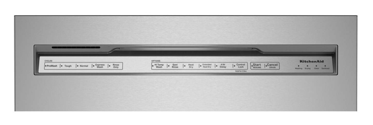 Lave-vaisselle encastré KitchenAid de 24 po et de 39 dBA avec commandes à l’avant et 3e panier - acier inoxydable PrintShield…