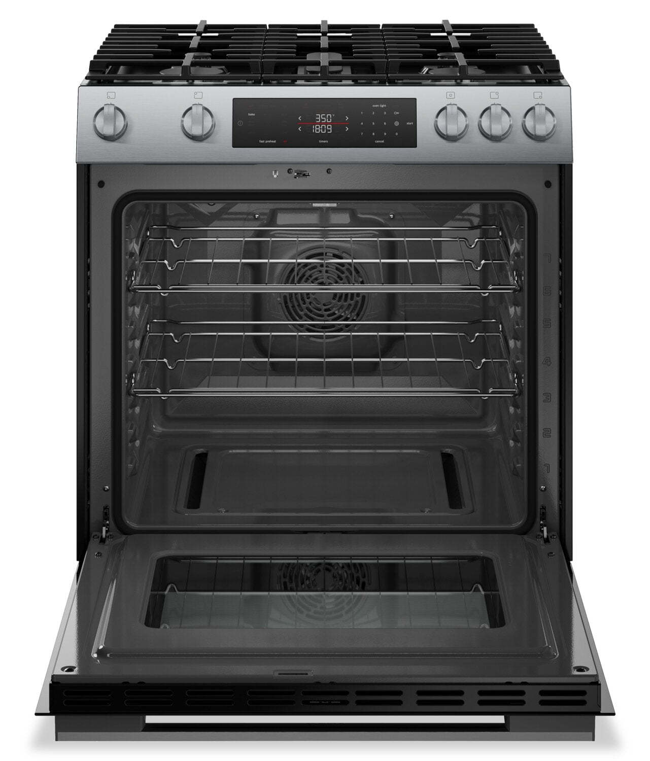 Bosch 30 5.8 Cu. Ft. 100 Series Gas Range with Rapid Preheat and Air Fry - Stainless Steel - HGF1050MUC | Cuisinière à gaz Bosch série 100 de 5,8 pi3 et de 30 po avec préchauffage rapide et friture à air - acier inoxydable - HGF1050MUC | HGF105MC