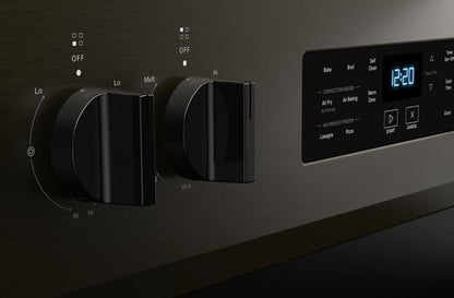 Cuisinière électrique Whirlpool de 5,3 pi3 avec friture à air sans préchauffage - acier inoxydable noir - YWFES5030RV  | Cuisinière électrique Whirlpool de 5,3 pi3 avec friture à air sans préchauffage - acier inoxydable noir - YWFES5030RV  | YWFES5RV