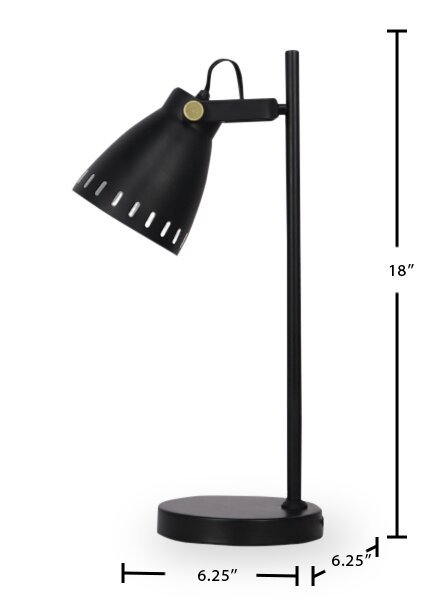 Arthur 18" Modern Metal Desk Task Lamp - Noir | Lampe de travail et de bureau moderne Arthur de 18 po en métal - noire
