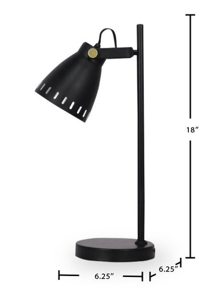 Arthur 18" Modern Metal Desk Task Lamp - Noir | Lampe de travail et de bureau moderne Arthur de 18 po en métal - noire
