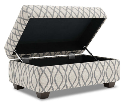 Fabriqué au Canada Pouf de rangement personnalisable Sofa Lab The Trunk 39 en tissu - Acier multicolore | Pouf de rangement The Trunk de Sofa Lab de 39 po fabriqué au Canada en tissu - Acier multicolore | TRUN1153