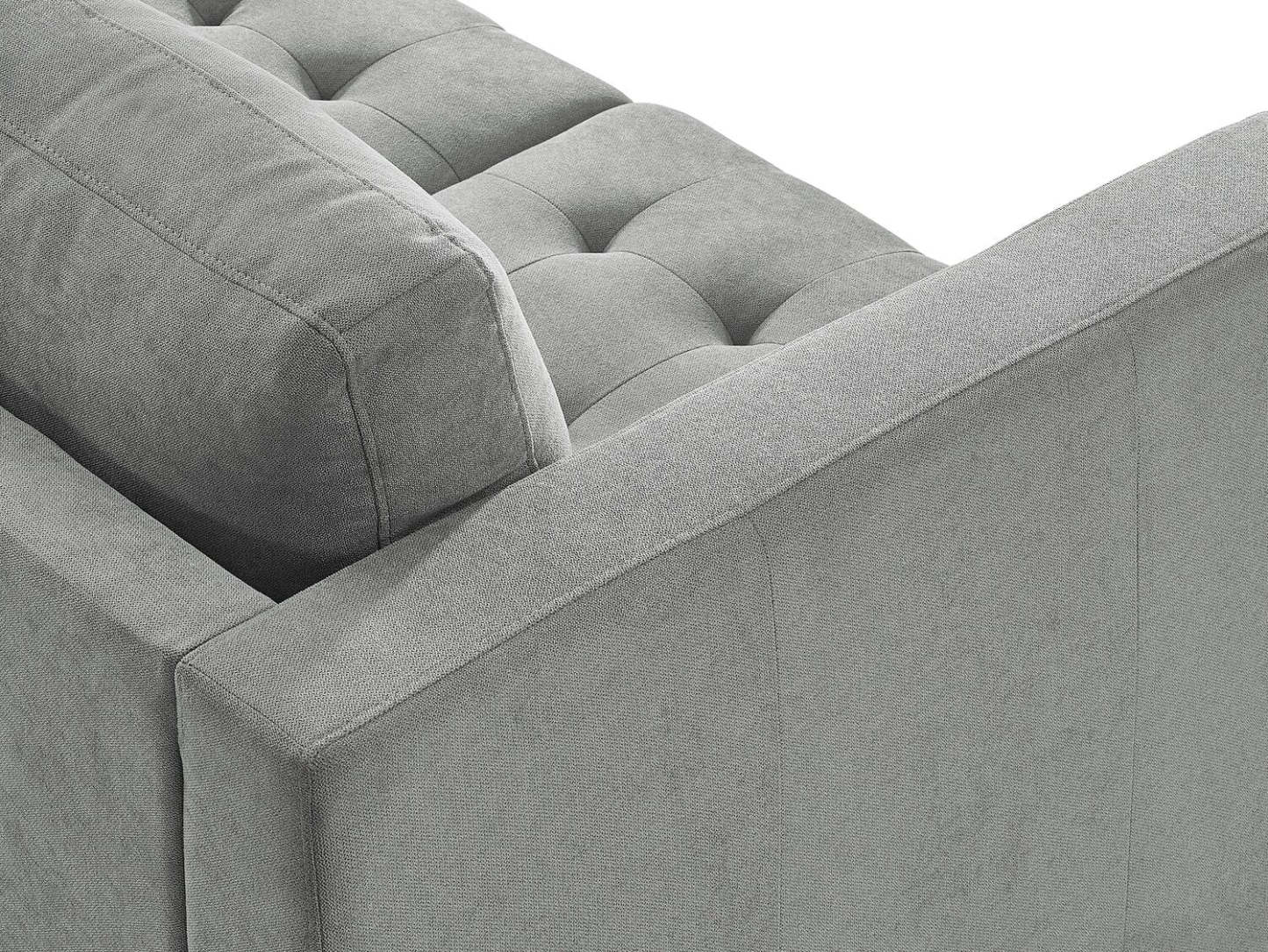 Causeuse en tissu Metro 57 avec coussins de siège capitonnés et coussins de dossier réversibles - Gris | Causeuse Metro de 57 po en tissu avec coussins de siège capitonnés et coussins de dossier réversibles - grise