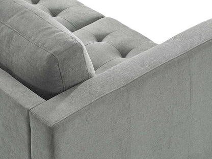 Causeuse en tissu Metro 57 avec coussins de siège capitonnés et coussins de dossier réversibles - Gris | Causeuse Metro de 57 po en tissu avec coussins de siège capitonnés et coussins de dossier réversibles - grise