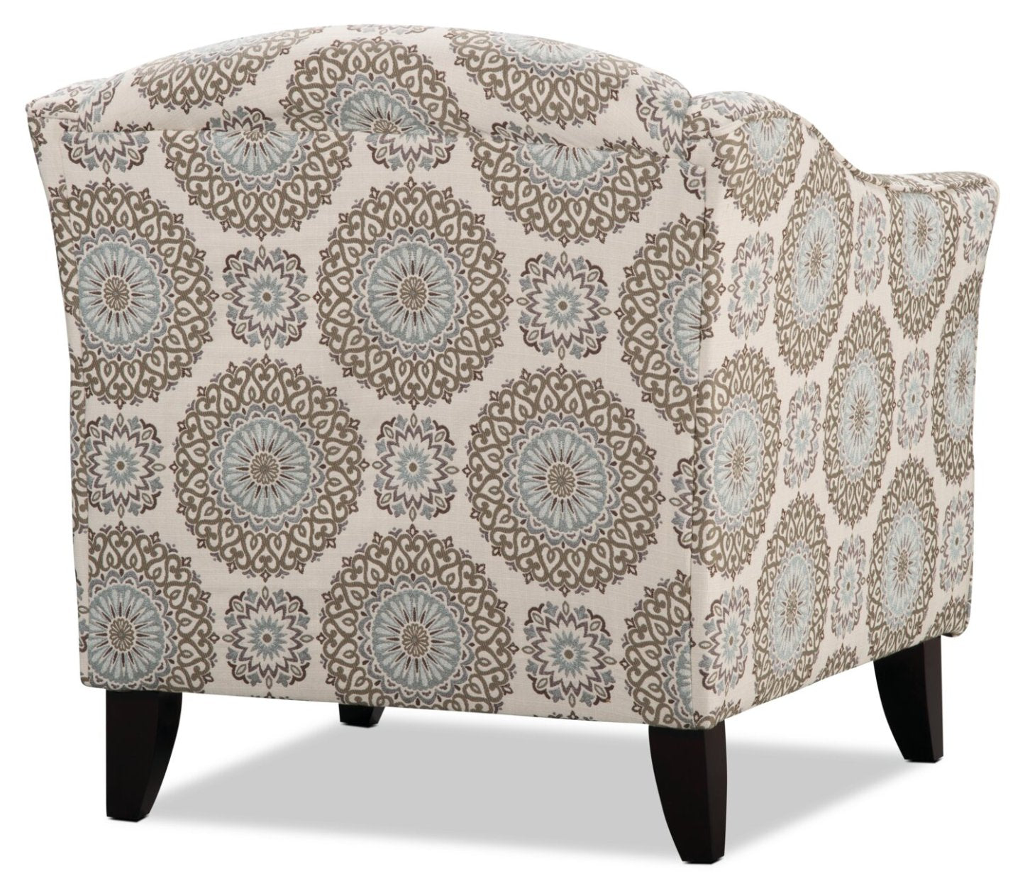 Fauteuil d’appoint Tula de 35 po fabriqué au Canada en tissu avec accoudoirs évasés - crépuscule multicolore