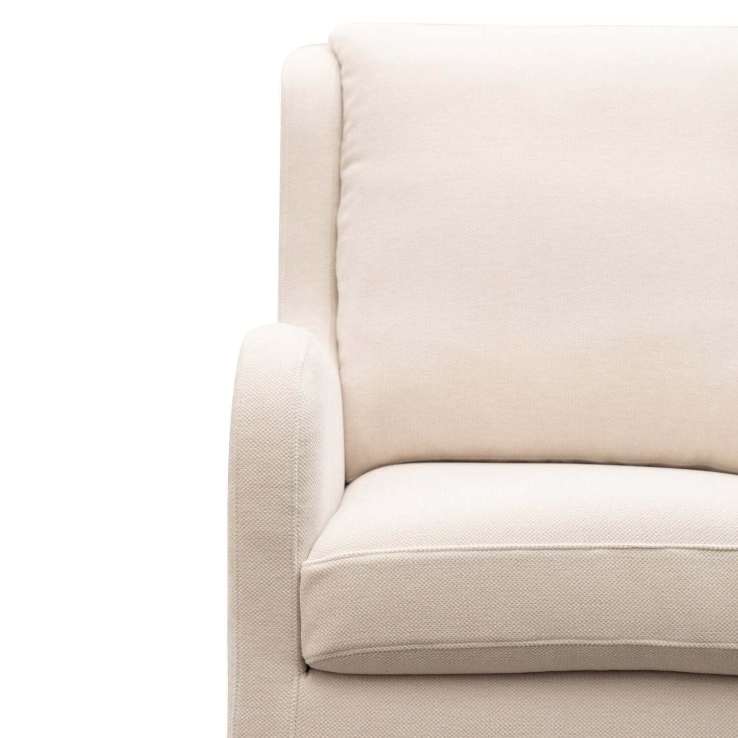 Ellie 29 Linen-Look Fabric Swivel Glider Accent Chair with Wingback and Recessed Arms - Beige | Fauteuil d’appoint à oreilles coulissant et pivotant Ellie de 29 po en tissu d’apparence lin avec accoudoirs en retrait - beige