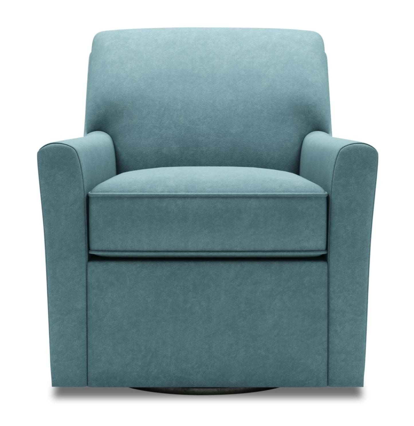 Fauteuil d’appoint pivotant personnalisable Sofa Lab de 31 po fabriqué au Canada en tissu de velours - bleu Sea Blue | SWIV3288
