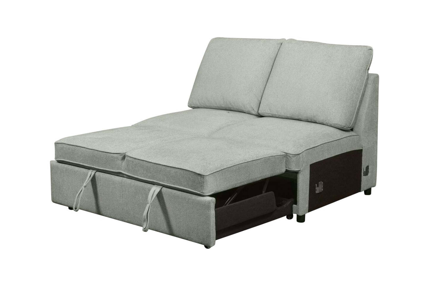 Scott Living Haven 3-Piece Right-Facing Chenille Fabric Cuddler Sleeper Sectional - bleu écume de mer | Sofa-lit sectionnel enveloppant de droite Haven de Scott Living 3 pièces en tissu de chenille - bleu écume de mer