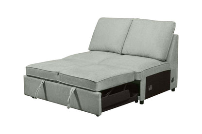 Scott Living Haven 3-Piece Right-Facing Chenille Fabric Cuddler Sleeper Sectional - bleu écume de mer | Sofa-lit sectionnel enveloppant de droite Haven de Scott Living 3 pièces en tissu de chenille - bleu écume de mer