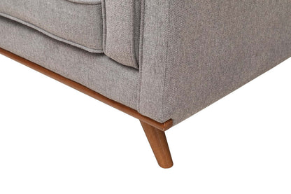 Sofa sectionnel Kassia de Kort & Co. 2 pièces en tissu d’apparence lin avec base et pattes en bois - gris