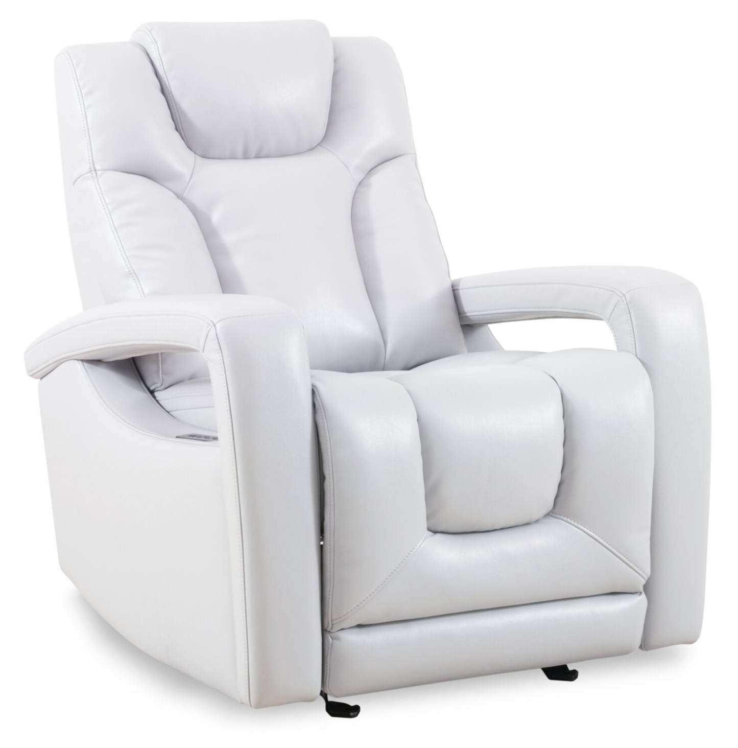 Kenzo 35 Fauteuil en tissu similicuir à inclinaison électrique avec appuie-tête électrique, repose-pieds et port USB - gris brouillard