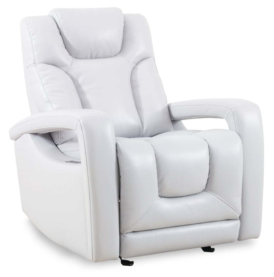 Kenzo 35 Fauteuil en tissu similicuir à inclinaison électrique avec appuie-tête électrique, repose-pieds et port USB - gris brouillard
