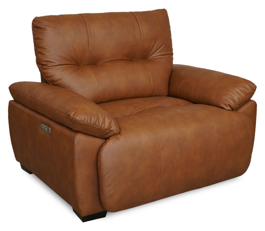 Bello 51.6 Leather-Look Fabric Power Reclining Chair - Brown | Fauteuil inclinable électrique Bello de 51,6 po en tissu aspect cuir - brun
