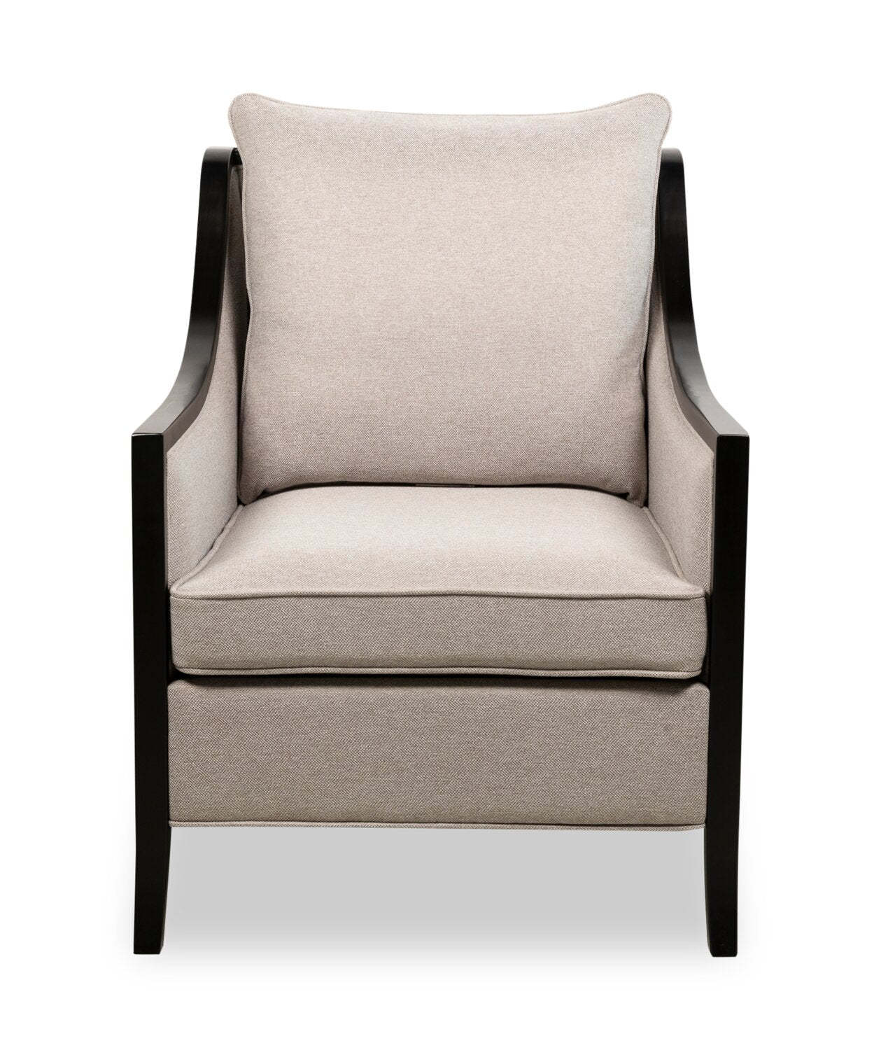 Posh 28.14 Fabric Accent Chair with Removable Back and Seat Cushions and Wood Legs - Beige | Fauteuil d’appoint Posh de 28,14 po en tissu avec coussins de dossier et de siège amovibles et pattes en bois - beige