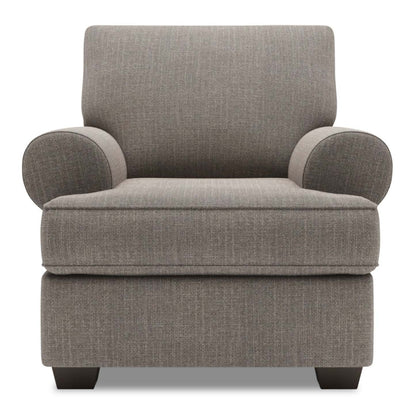 Fauteuil Roll de Sofa Lab de 42 po fabriqué au Canada en tissu d’apparence lin avec accoudoirs enroulés - gris Luna Smoke | RO302391