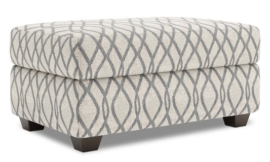 Fabriqué au Canada Pouf de rangement personnalisable Sofa Lab The Trunk 39 en tissu - Steel multicolore | Pouf de rangement The Trunk de Sofa Lab de 39 po fabriqué au Canada en tissu - Steel multicolore | TRUN1153