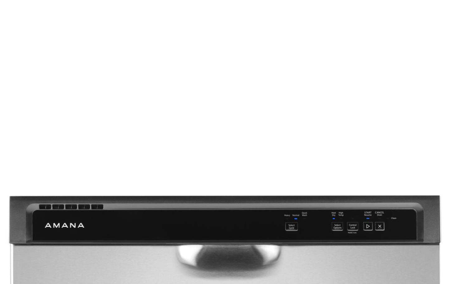 Lave-vaisselle Amana 24 59 dBA à commande frontale avec système de lavage à triple filtre - Acier inoxydable - ADFS2524RS | Lave-vaisselle Amana à 59 dBA de 24 po avec commandes à l'avant - acier inoxydable - ADFS2524RS | ADFS252S