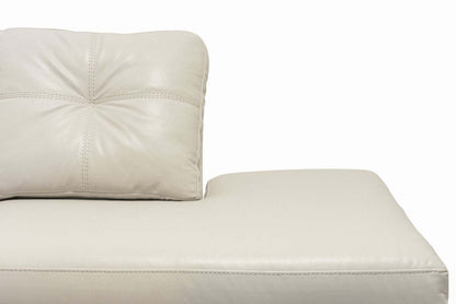 Canapé sectionnel de droite Addison 2 pièces fabriqué au Canada en tissu d'apparence cuir avec coussins de siège amovibles - beige