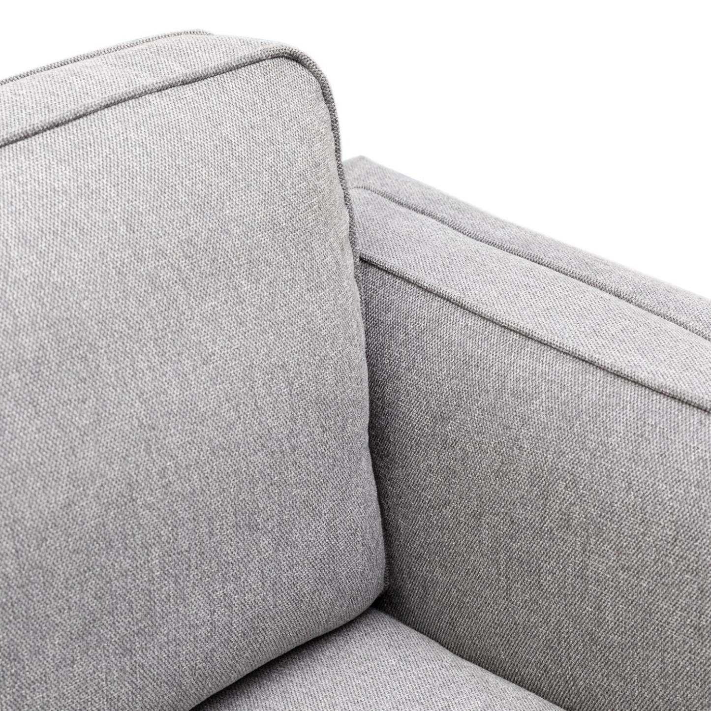 Canapé Kassia de Kort &amp; Co. de 80 po de format condo en tissu d'apparence lin avec base et pattes en bois - gris