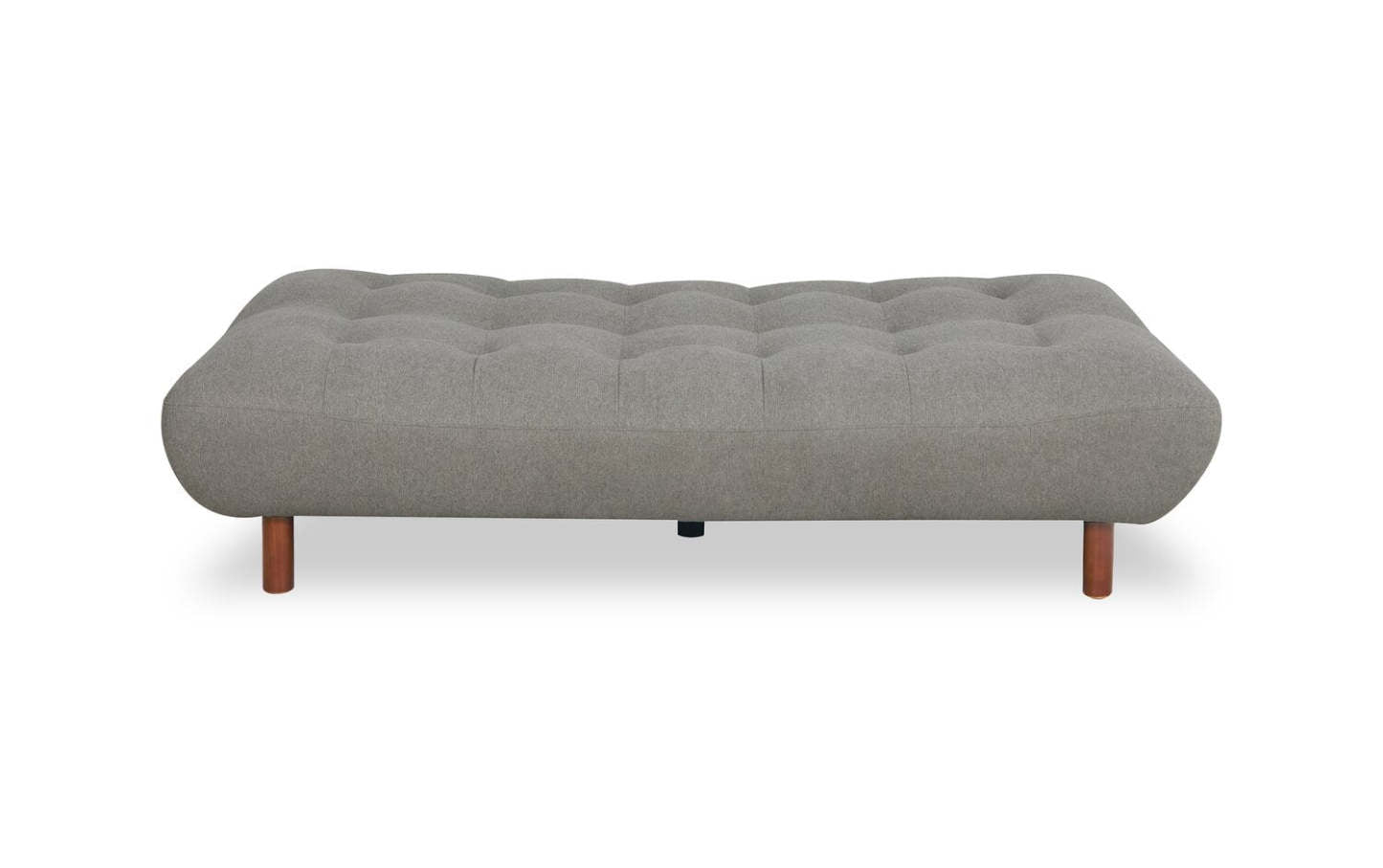Futon Klik Klak en tissu Campus 76 avec capitonnage et pattes en bois - Gris | Futon Campus de 76 po en tissu avec mécanisme Klik Klak, capitonnage et pattes en bois - gris