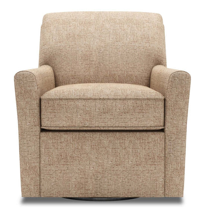 Fauteuil d'appoint pivotant personnalisable Sofa Lab de 31 po fabriqué au Canada en tissu chenille - taupe Luxury Taupe | SWIV2893