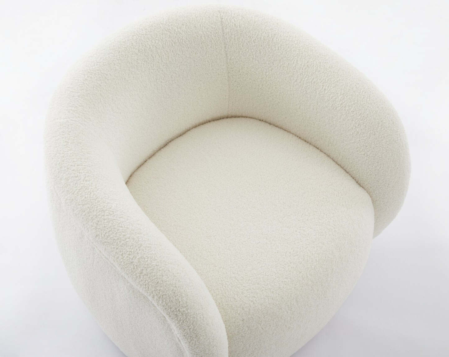 Fauteuil d'appoint courbé en tissu Sherpa Solo 31.1 - Crème glacée | Fauteuil d'appoint courbé Solo de 31,1 po en tissu sherpa - crème glacée
