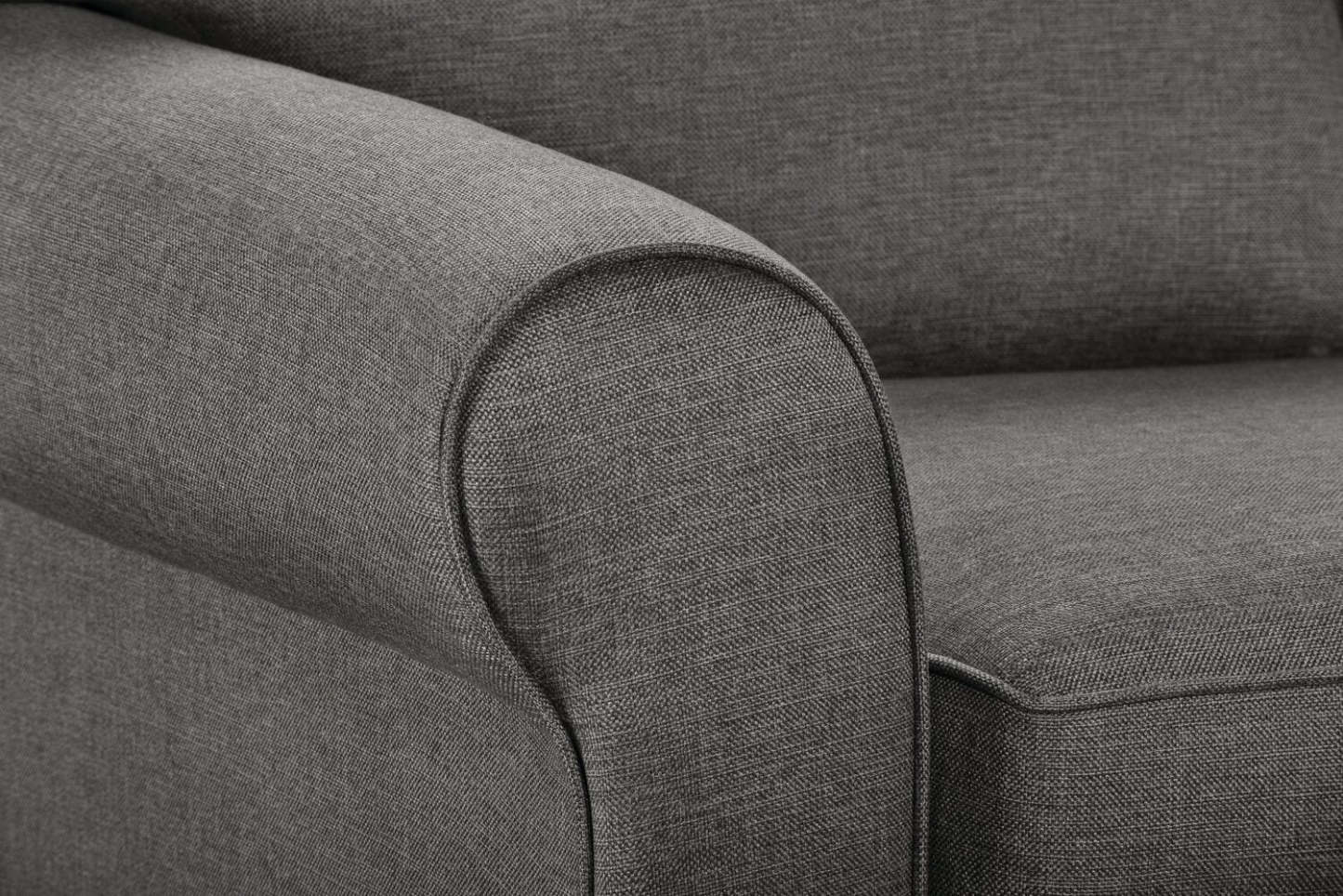 Made in Canada Tula 42 Fabric Chair with Rolled Arms - Steel Grey | Fauteuil Tula de 42 po fabriqué au Canada en tissu avec accoudoirs enroulés - gris acier