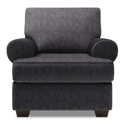Fauteuil Roll de Sofa Lab de 42 po fabriqué au Canada en tissu de chenille avec accoudoirs enroulés - gris Luxury Charcoal | RO302993