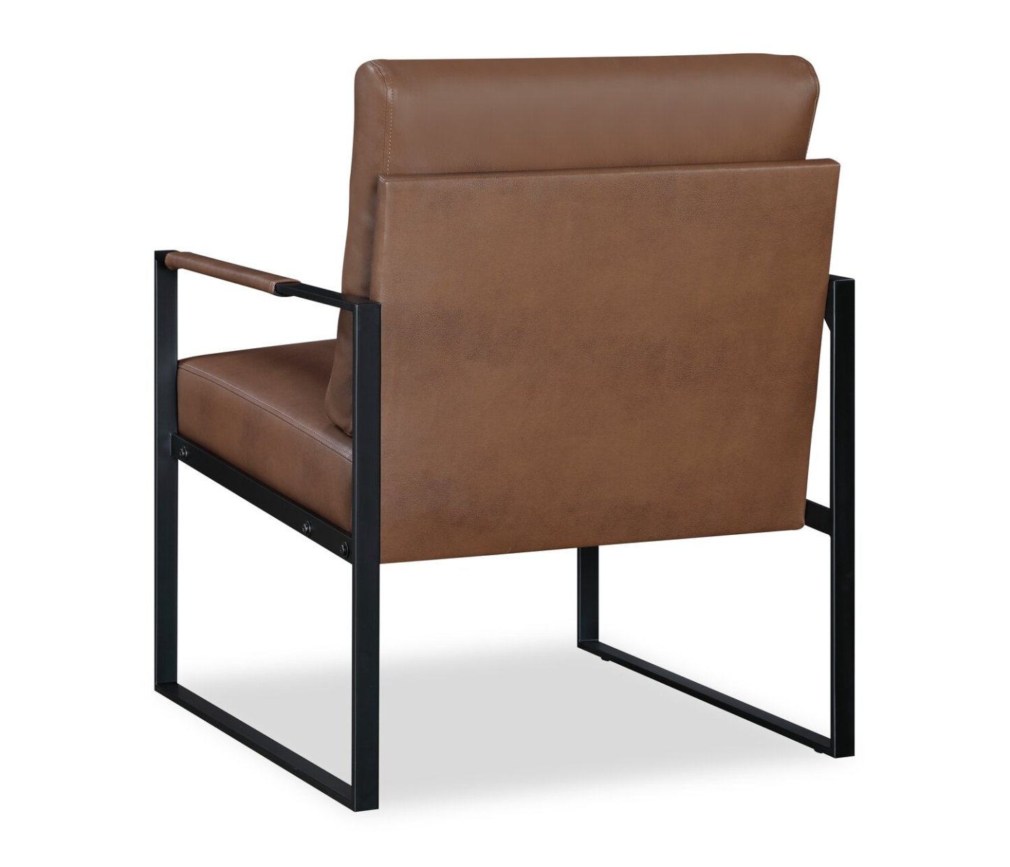 Nico 24.75 Fauteuil d'appoint en similicuir avec pieds en métal - Marron | Fauteuil d'appoint Nico de 24,75 po en similicuir avec pattes en métal - brun