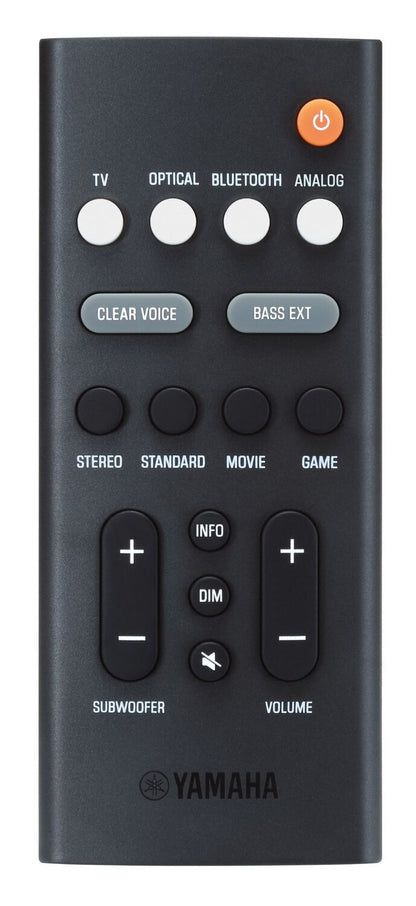 Barre de son compacte YAMAHA 2.0 CH Dolby Digital avec caisson de basses intégré (SR-C20A) | Barre de son compacte à 2.0 canaux YAMAHA avec DolbyMD Digital et caisson d'extrêmes graves intégré (SR-C20A)