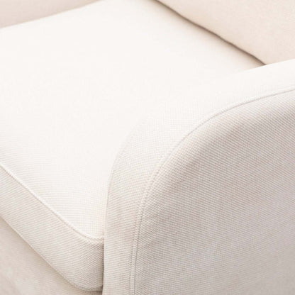 Ellie 29 Linen-Look Fabric Swivel Glider Accent Chair with Wingback and Recessed Arms - Beige | Fauteuil d’appoint à oreilles coulissant et pivotant Ellie de 29 po en tissu d’apparence lin avec accoudoirs en retrait - beige