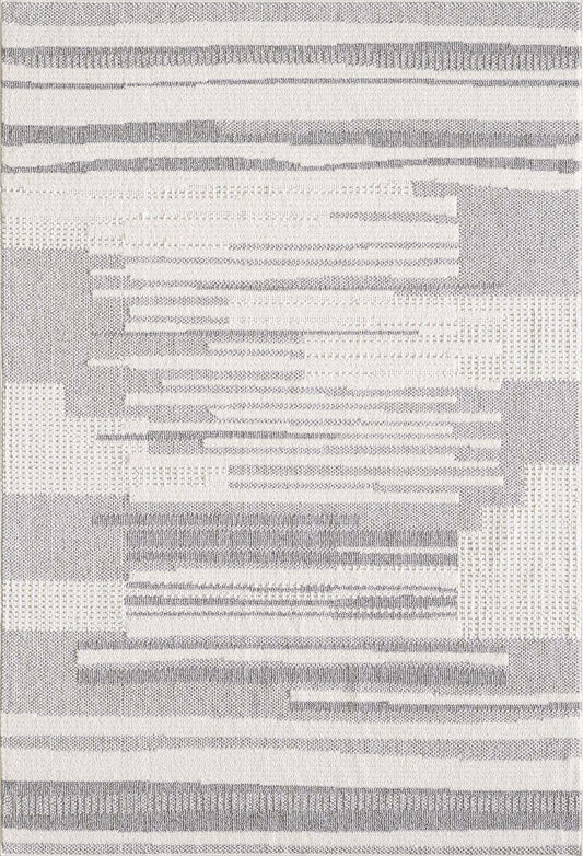 Tapis gris à carreaux Rhodes - 6'7 x 9'6 | Tapis Rhodes grise à motif à carreaux - 6 pi 7 po x 9 pi 6 po