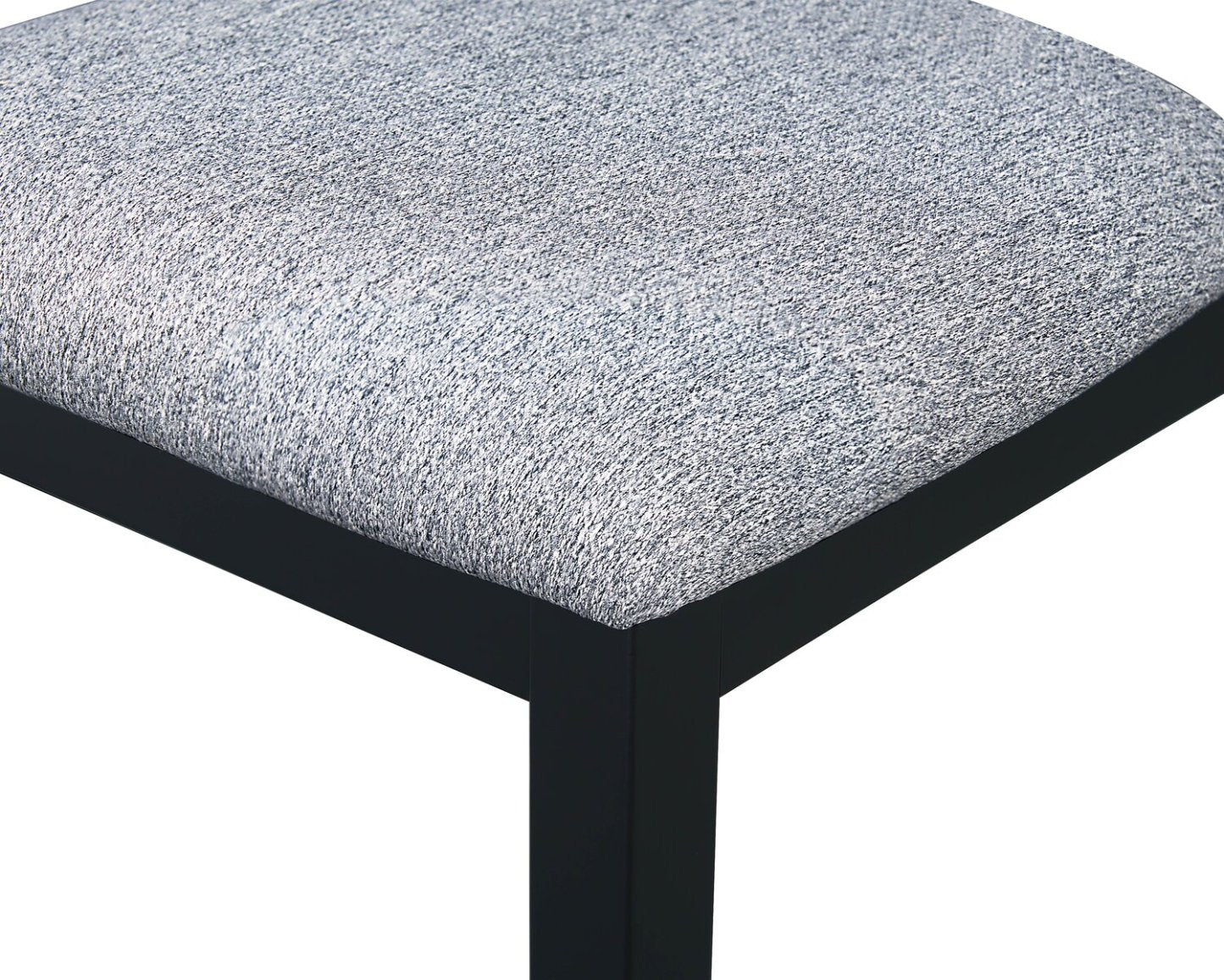 Chaise de salle à manger Bryn avec siège en tissu, dossier à lattes - noire