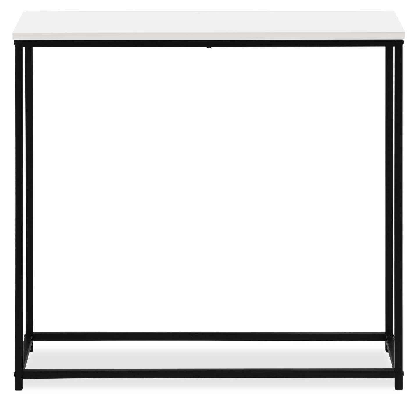 Alma 31.5 Modern Sofa Table - White with Black Metal Frame|Table de salon moderne Alma de 31,5 po - blanche avec armature en métal noir
