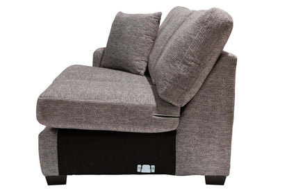 Sofa sectionnel de droite Luxe 3 pièces fabriqué au Canada en tissu avec coussins amovibles - gris colombe Zaftig