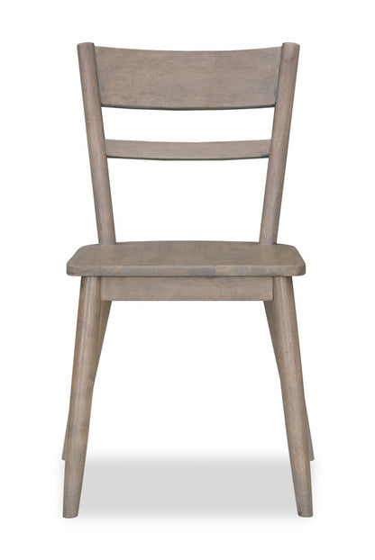 Remi 5pc Dining Set with Table & 4 Ladder-Back Chairs, Glass & Wood, 42W Round - Black & Brown | Ensemble de salle à manger Remi 5 pièces avec table ronde de 42 po et 4 chaises à dossier en échelle, en verre et bois - noir et brun