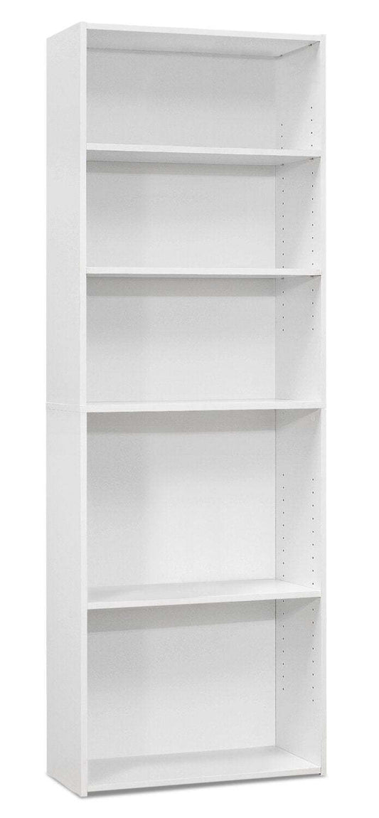 Bibliothèque 5 étagères Slade 24.75 - Blanc|Bibliothèque Slade de 24,75 po à 5 tablettes - blanche