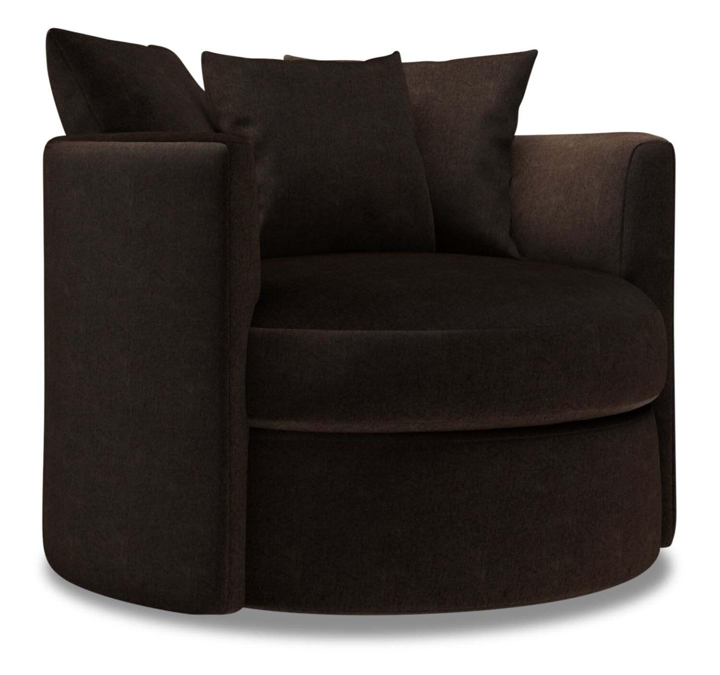 Made in Canada Sofa Lab Fauteuil d’appoint pivotant personnalisable Nest de 41 po en tissu de chenille - brun Luxury Chocolate | NEST3293
